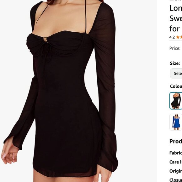 Black Mesh Dress - Size Large - EUC - Picture 3 of 4